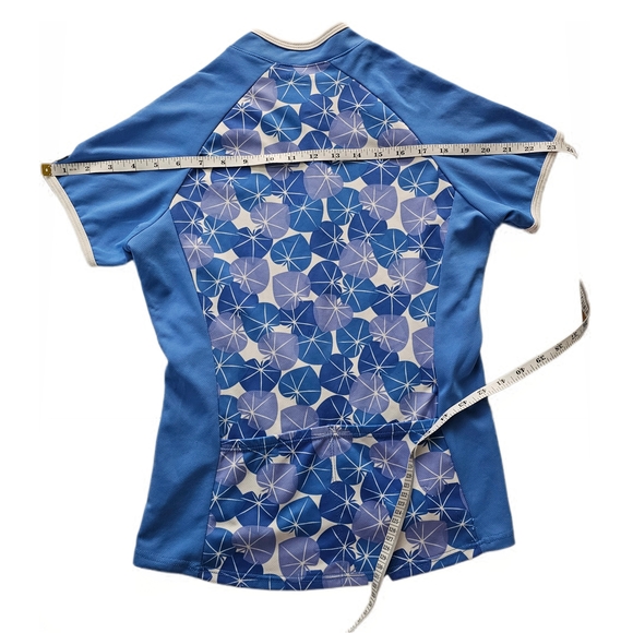 SheBeest Cycling Jersey Womens Blue Leaf 1/2 Zip - Picture 13 of 16